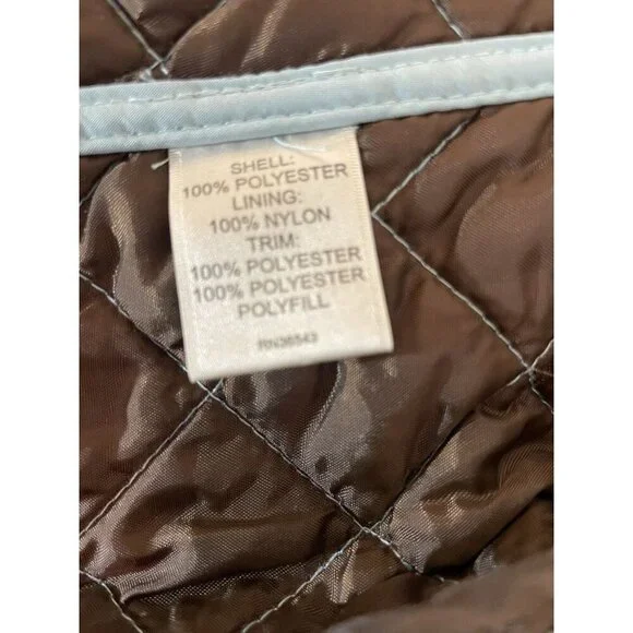 Van Heusen Women's Quilted Vest Medium Light Blue Zip Front Pockets Lined - Picture 6 of 9